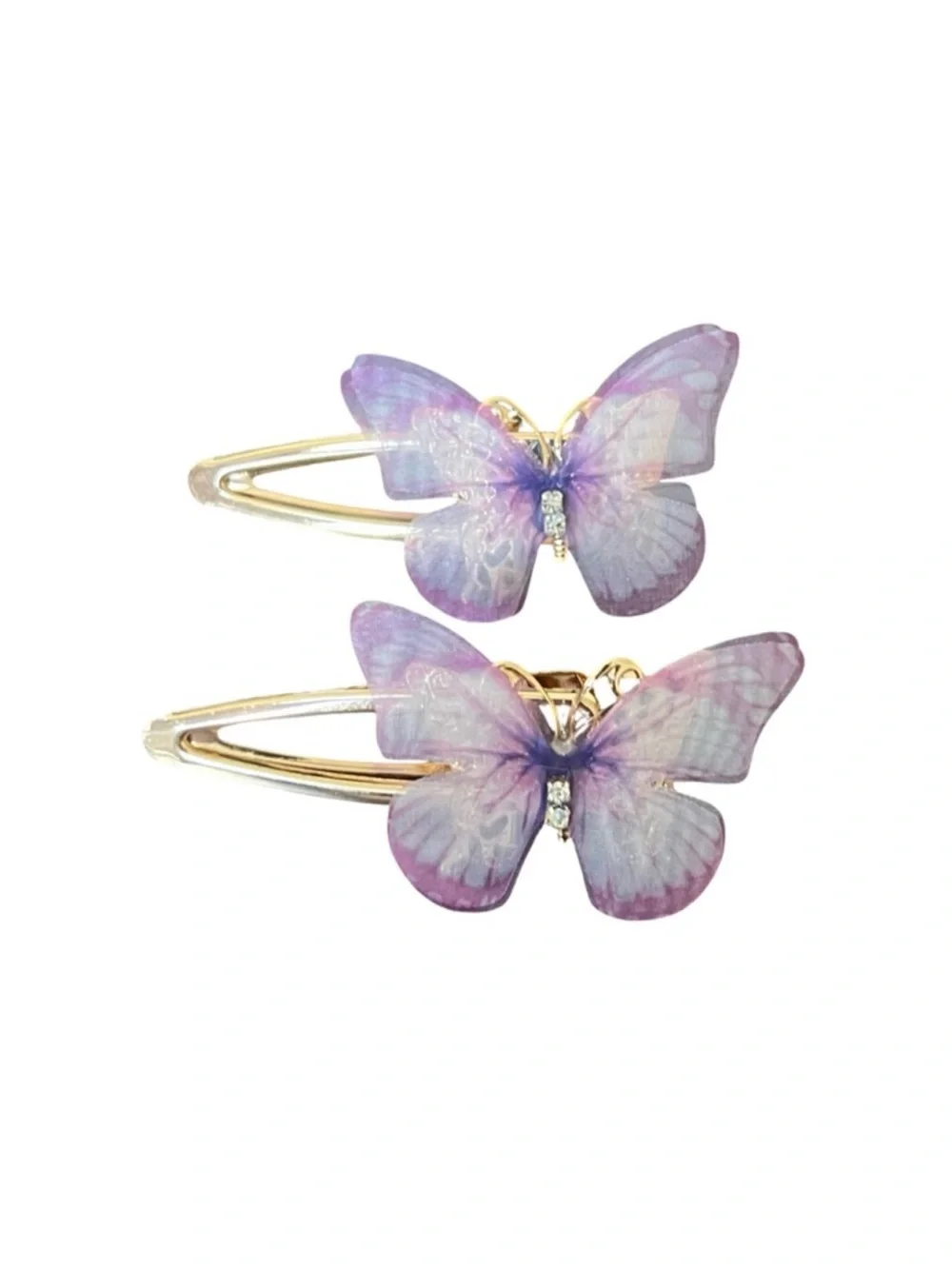 Purple Fabric Butterfly Hair Clips - Set of 2 FINAL PRICE DROP